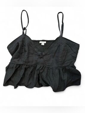 American Eagle Outfitters Black Peplum Cami with Adjustable Straps